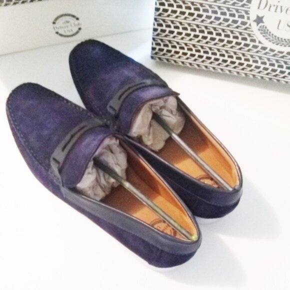 NIB Dark Blue Suede Drivers Moccasins Loafers 11.5  MSRP $119 - Picture 3 of 9